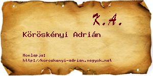 Köröskényi Adrián névjegykártya